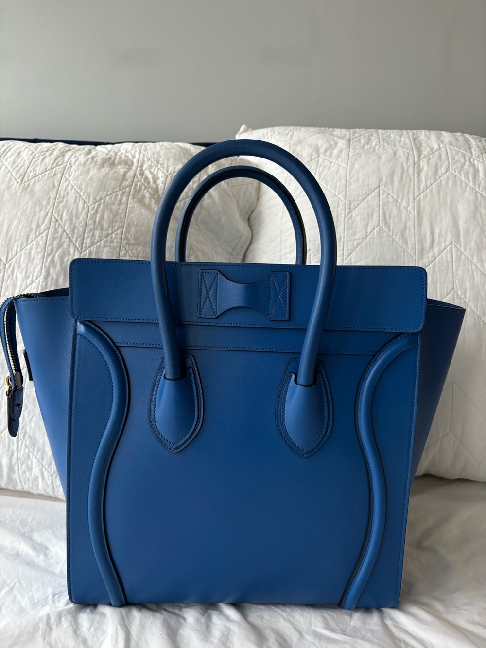 Celine Leather Luggage Mini in Cobalt Blue - Picture 2 of 13
